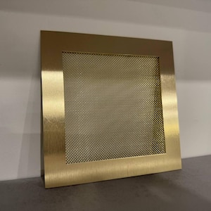 Elegant brass wall vent covers with brass mesh| Tailored Sizes & Finishes. Custom shape for any vent opening size