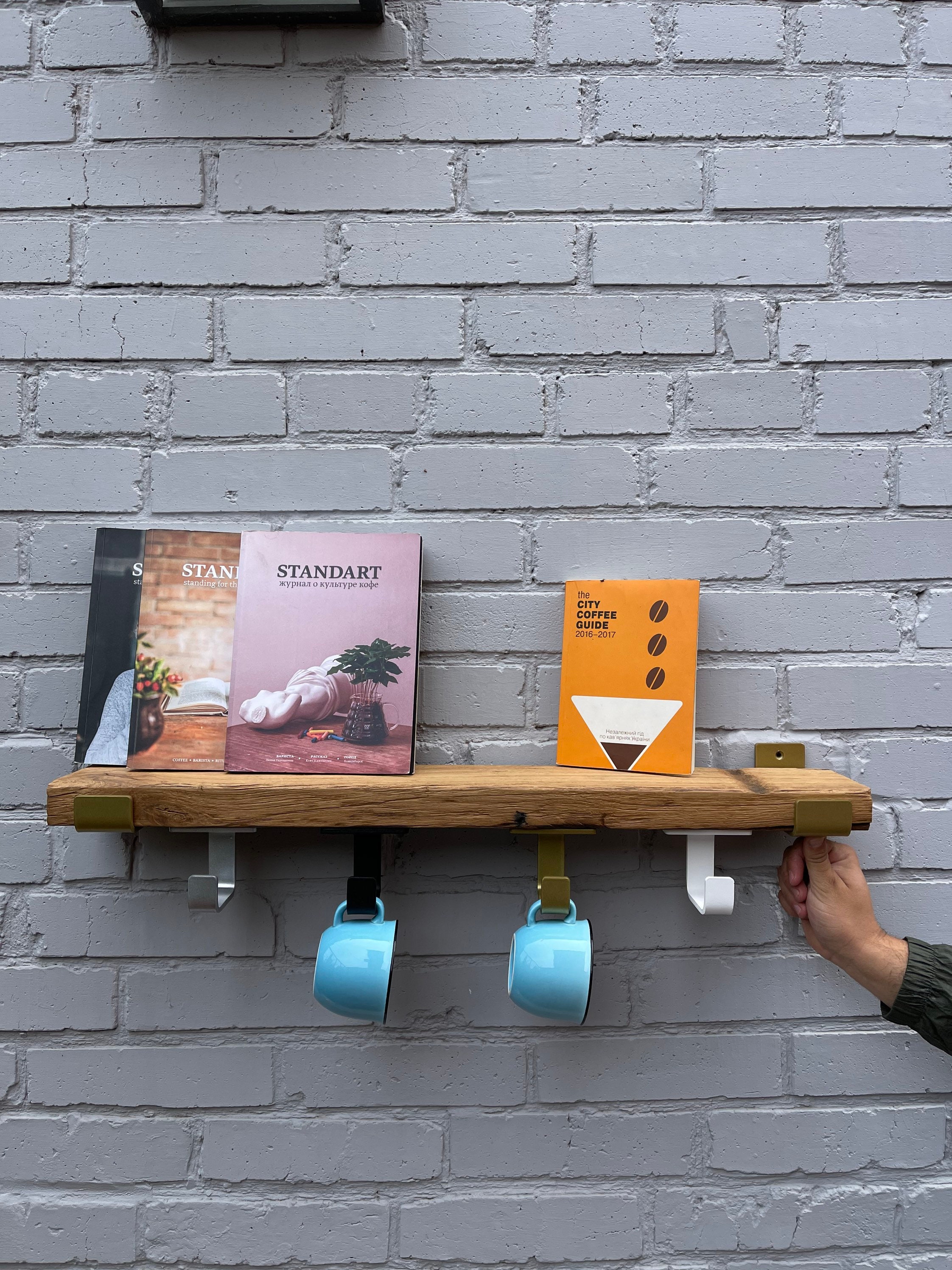 Under Shelf Hooks Cup Holder Wide Color Range Available Wall Etsy