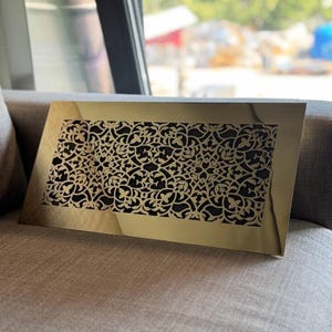 Custom Brass Art Deco Vent Cover – Polished, Aged, or Brushed Finish | Floor or Wall Decorative Air Return Grille & HVAC Register