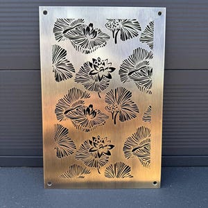 Elegant brass wall vent covers with brass mesh| Tailored Sizes & Finishes. Pattern based on the wall paper design