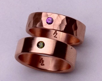 Copper Ring Not Varnished With Gemstone