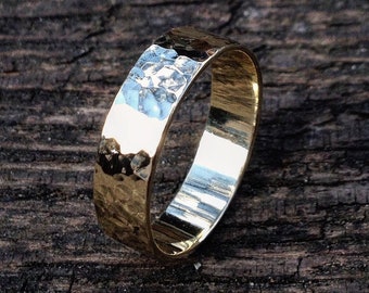 Hammered Brass Ring Not Varnished