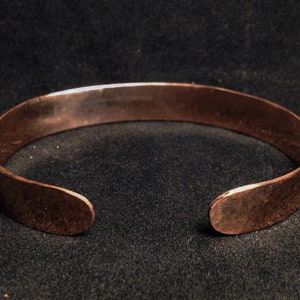 Hammered Copper Bracelet Not Varnished