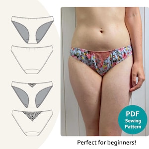 Schnittmuster Penny Knickers Digitaler Download - Nähprojekte - DIY Unterwäsche - Damenschnittmuster - Unterwäsche-Muster