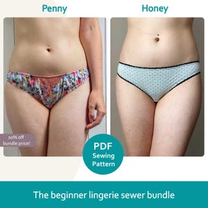 The Beginner Sewer Lingerie Bundle includes the Penny and Honey Knicker Sewing Pattern - DIY Lingerie - underwear