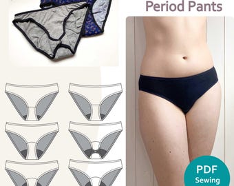 Period Pants Sewing Pattern - Moontide Period Pants/knickers- digital Download - Hipster pattern - Underwear pattern- menstrual products