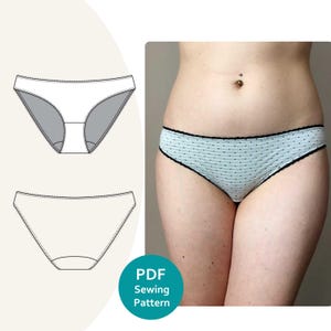 Digital Sewing Pattern knicker/panty in a bikini/low rise style
