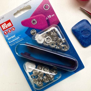 Prym Druckknöpfe/Ohrstecker für Jersey 10mm Breite in silber farbe non sew