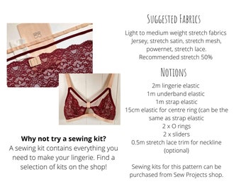 Bralette Sewing Pattern // PDF Digital Pattern. This is a Soft Bra, Crop  Top, Bandeau Style. Barbary Bralette by Sew Projects. -  Canada