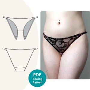Sewing Pattern Strappy Knickers Digital Download- Panties sewing pattern - DIY Lingerie-lingerie pattern-clothes pattern-underwear pattern