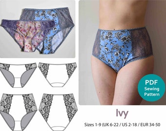 Sewing Pattern Ivy Lace Knickers/Panties Digital Download - DIY Lingerie - lingerie sewing pattern - underwear sewing pattern