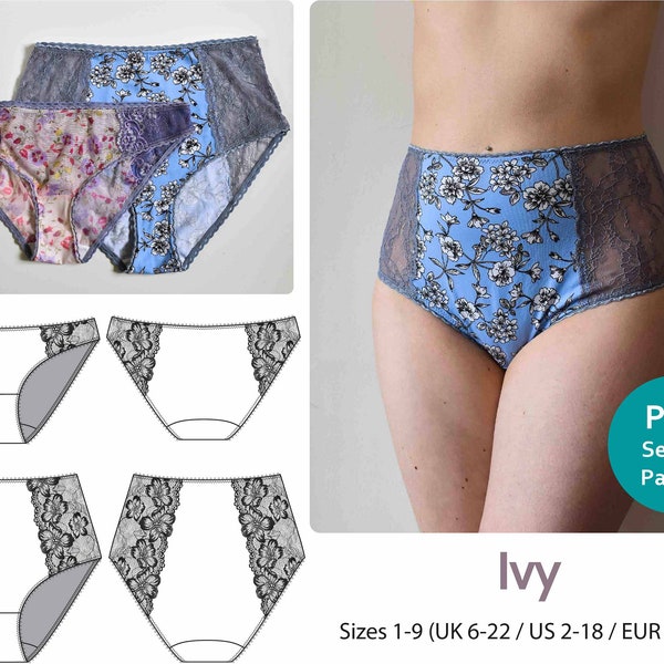 Sewing Pattern Ivy Lace Knickers/Panties Digital Download - DIY Lingerie - lingerie sewing pattern - underwear sewing pattern