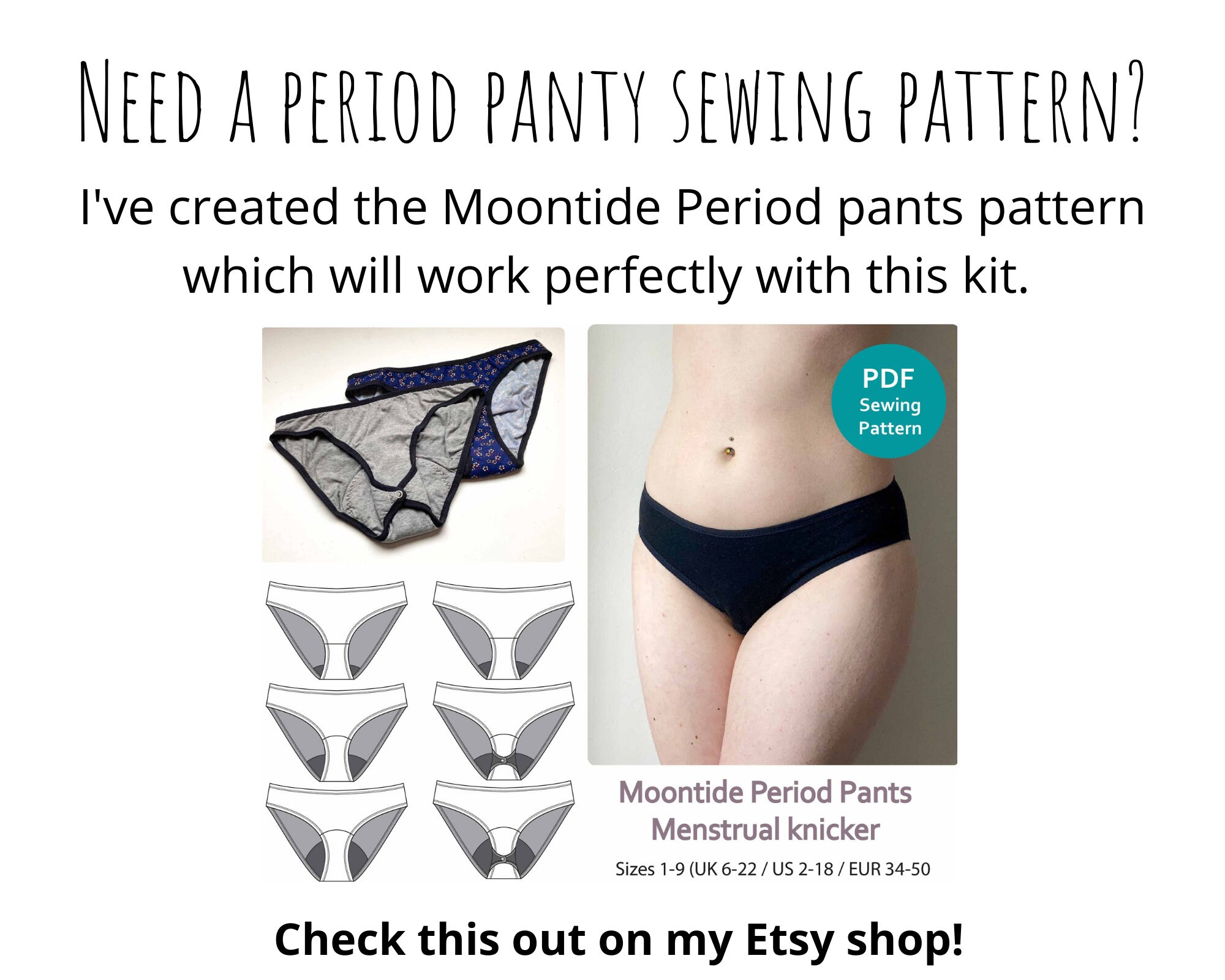 Period Panty/menstrual Pad Sewing Kit technical Gusset Fabrics ONLY Period  Pants Material DIY Period Menstrual Panties Kit -  Singapore