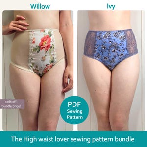 The High Waist Lover Bundle includes the Willow and Ivy Knicker Sewing Pattern - DIY Lingerie - underwear - vintage style