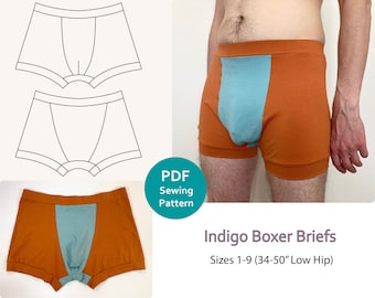 Sewing Pattern Boxer Briefs/Shorts - Digital Download- Mens underwear pattern - sew underwear - comfy stretch pattern -