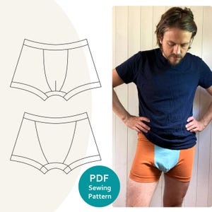Sewing Pattern Boxer Briefs/Shorts - Digital Download- Mens underwear pattern - sew underwear - comfy stretch pattern -