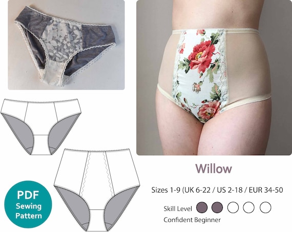 High Waist Knickers/panties Sewing Pattern// Willow Instant PDF