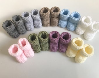 Hand Knitted Baby Booties / Bootees - 0-3 Months or 3-6 Months