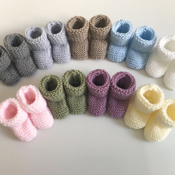 Hand Knitted Baby Booties / Bootees - 0-3 Months or 3-6 Months