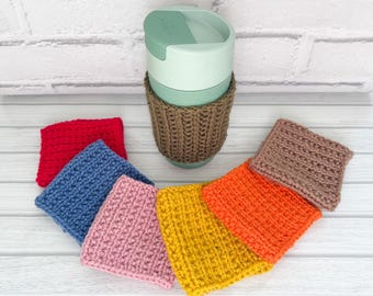 Hand Knitted Reusable Cup Cosy -  Travel Mug - Coffee Cosy