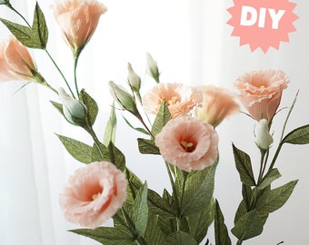 DIY Crepe Paper Flower Craft Kit, Create Realistic lisianthus Paper Flowers, Step-by-Step YouTube Tutorial