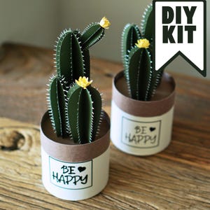 Kit d'artisanat de cactus en papier - Décoration d'intérieur facile à faire main - Be Happy Cactus