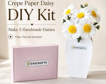 Crepe Paper Daisy Craft Kit – Lifelike Floral Art, Beginner-Friendly DIY Flower Making Project