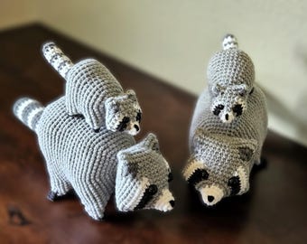 Large Crochet Raccoon Stuffed Animal