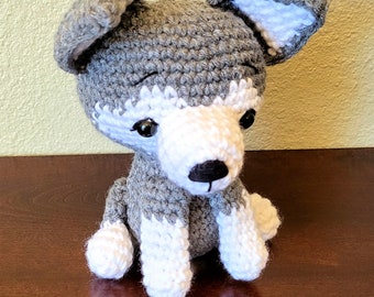 Crochet Husky Puppy Stuffed Animal