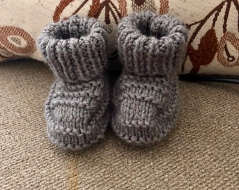 Gender Neutral Hand Knit Baby Booties