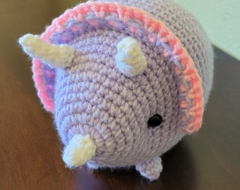 Crochet Triceratops Stuffed Animal
