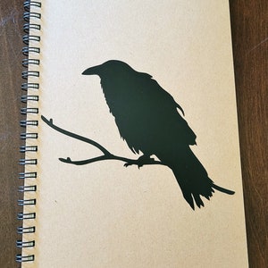 A5 Spiral Notebook with Crow Design - 50 Sheets, 100 Pages