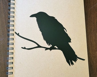 A5 Spiral Notebook with Crow Design - 50 Sheets, 100 Pages
