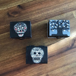 3 Hand painted wooden boxes