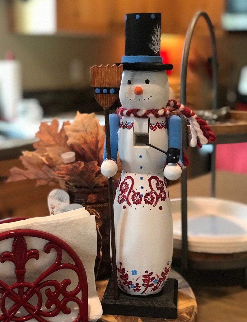 Scandinavian Nutcracker Snowman Etsy
