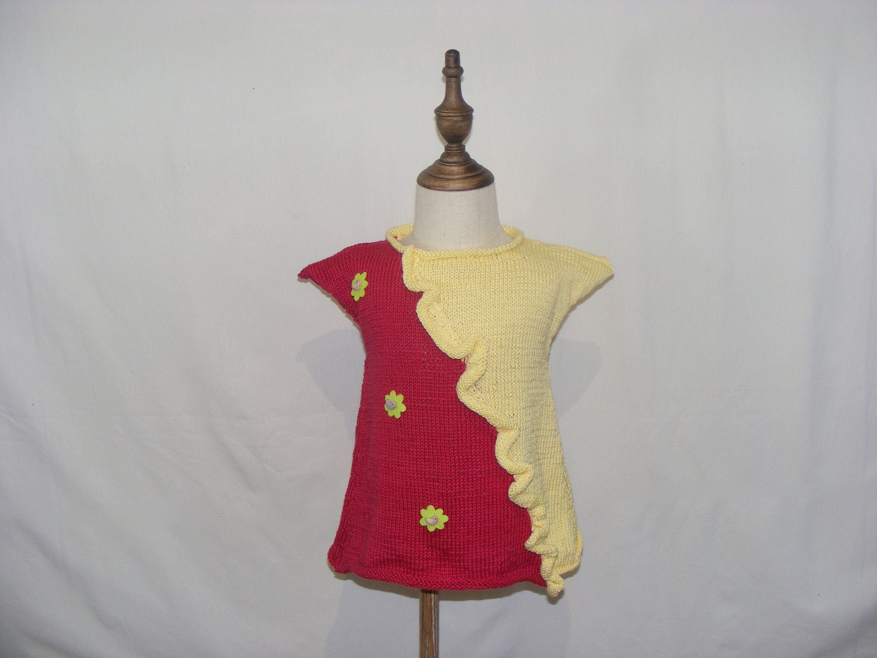 yellow dress red flowers