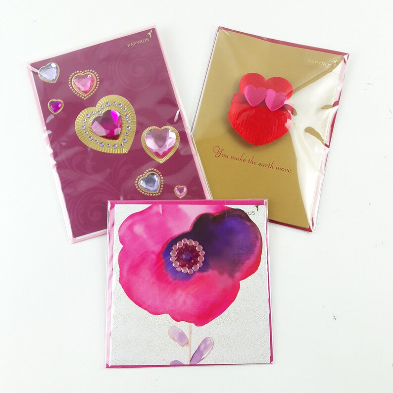 Bundle Of 3 Papyrus Valentines Day Cards Etsy