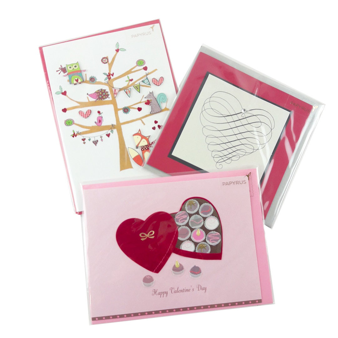 Bundle of 3 Papyrus Valentines Day Cards Etsy