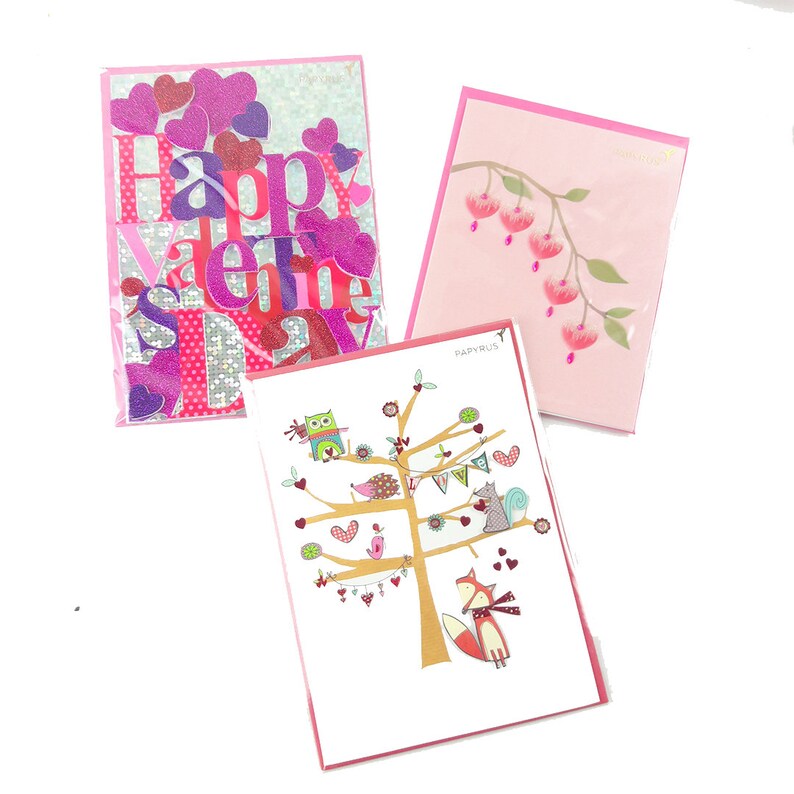 Bundle Of 3 Papyrus Valentines Day Cards Etsy