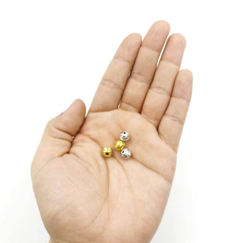 10pcsbag Golden and Silver spacer bead MAKING Tasbih beads