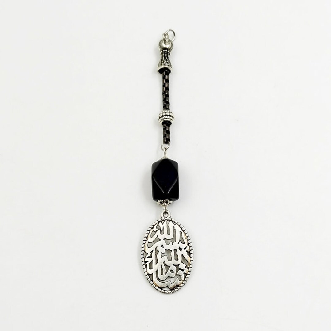 Accessories Tasbih Metal Tassel With Black Agate Arabic Misbaha Pendant