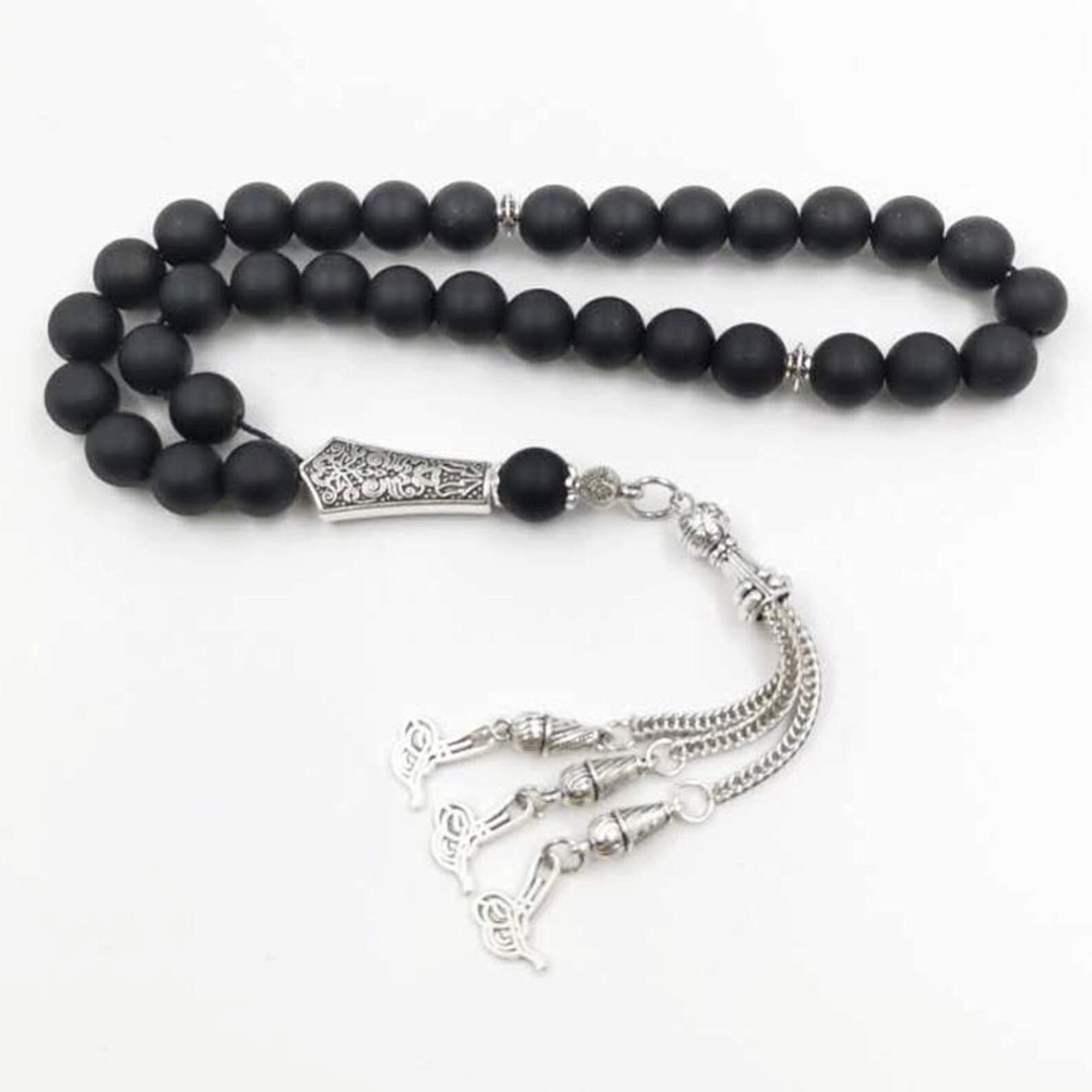 New Arrived Black Matte Agate Tasbih - Etsy