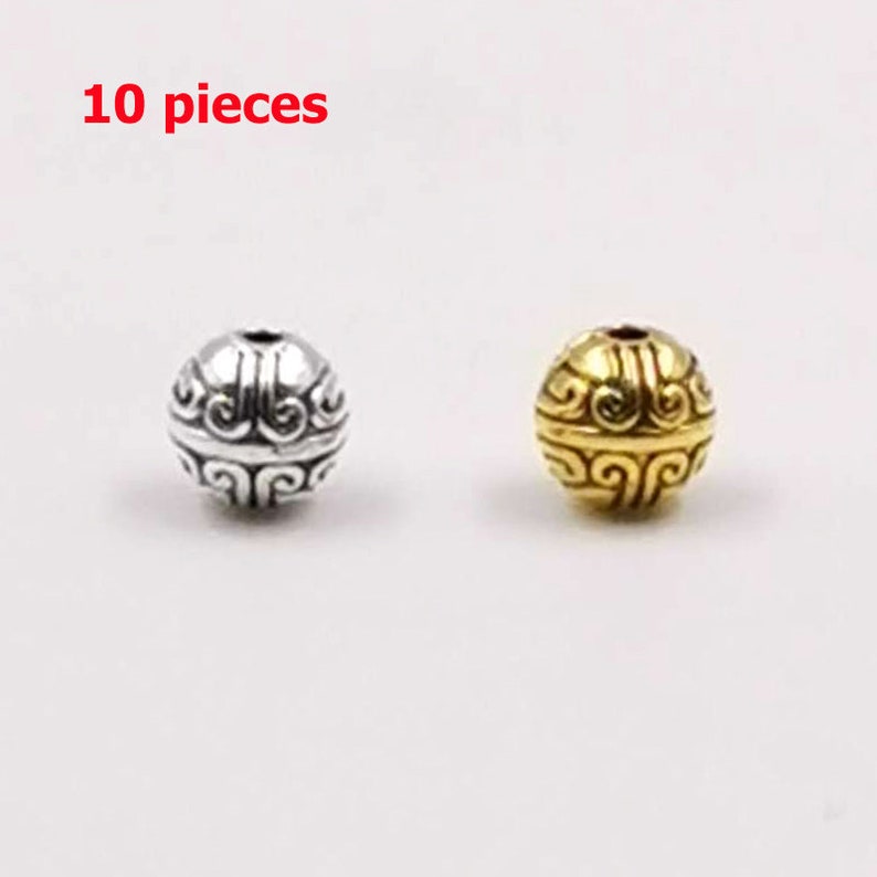 10pcsbag Golden and Silver spacer bead MAKING Tasbih beads