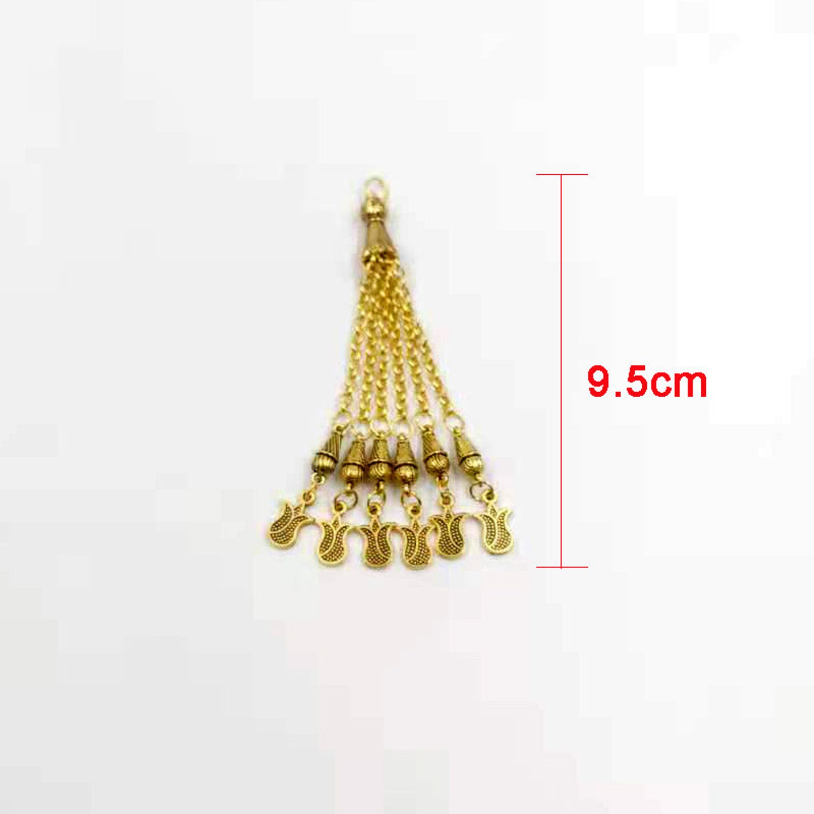 Tasbih Metal tassel tulip flower colgante Muslim Golden tassel Etsy