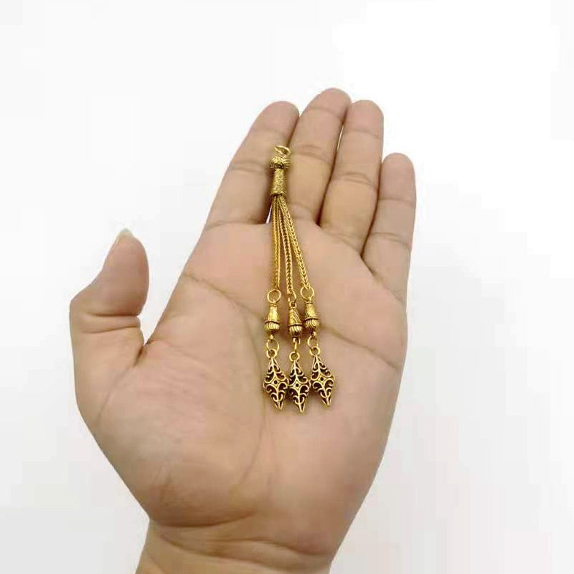 Tasbih Metal Tassel Antique Gold Etsy UK