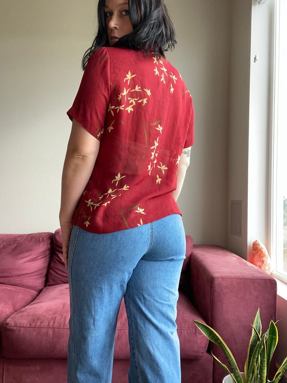 Floral Sheer Blouse - image 1