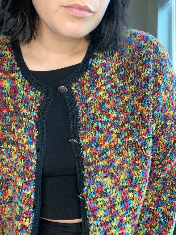 Multi Colored Knit Cardigan - image 3