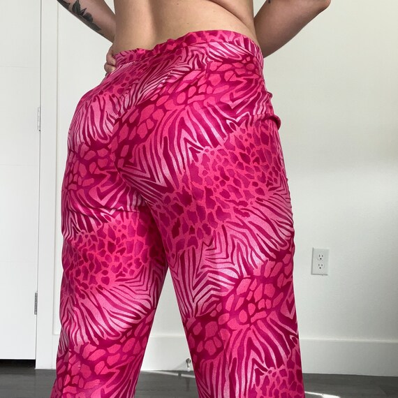 Vintage Silk Pink Leopard Capris - image 1