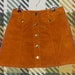 barbara vogt reviewed Mustard Mini Skirt Size S Corduroy Circle Skater Hippie Chic Vintage Boho Orange A Line Hipster Grunge Aesthetic Clothing Cord High Waist