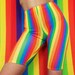 JaffaMoon reviewed Rainbow Striped Cycling Biker Shorts Size S LGBT Queer Festival Raver Techno 90s Spice Girls Sporty Spice 1990s Aesthetic Shorts Gay Pride